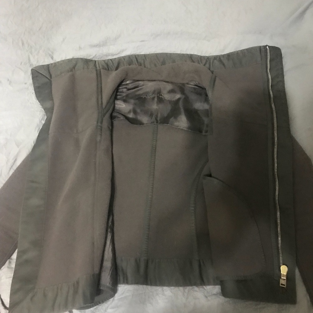 RICK OWENS BIKER DARK DUST LEATHER WOOL JACKET XS - Picture 7 of 8